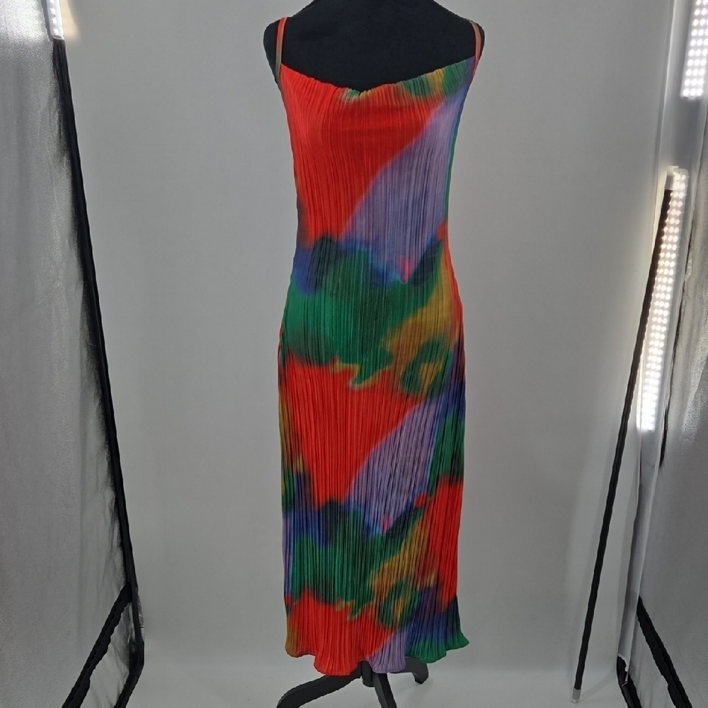 Colorful Pleated Maxi Dress